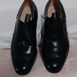 Elegant Black Leather Men's Derbys